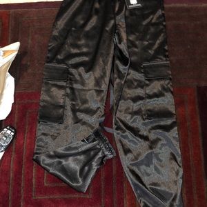 Satin cargo pants